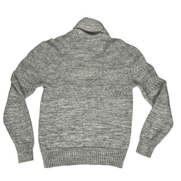 Label Of Graded Goods Sweater Mens Sz Medium Grey Shawl Neck Fishermen Pullover - Picture 5 of 16